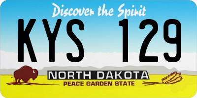 ND license plate KYS129