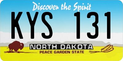 ND license plate KYS131