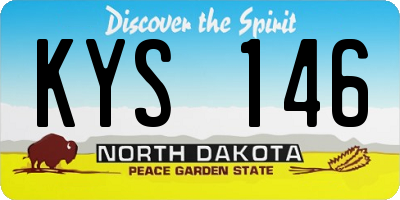 ND license plate KYS146