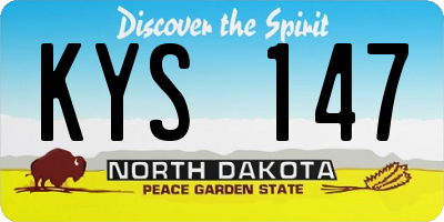 ND license plate KYS147