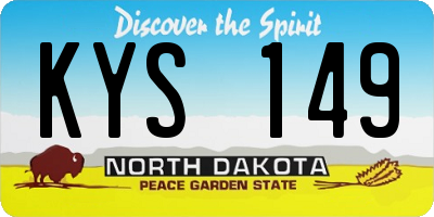 ND license plate KYS149