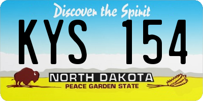 ND license plate KYS154