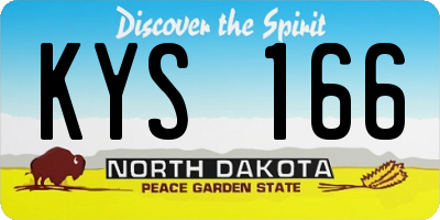 ND license plate KYS166