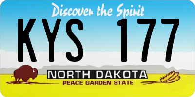 ND license plate KYS177
