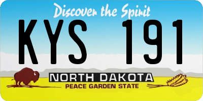 ND license plate KYS191
