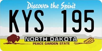 ND license plate KYS195