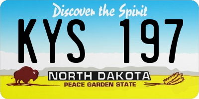 ND license plate KYS197