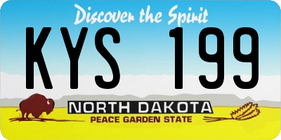 ND license plate KYS199
