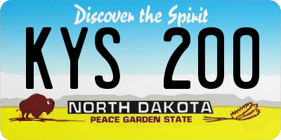 ND license plate KYS200