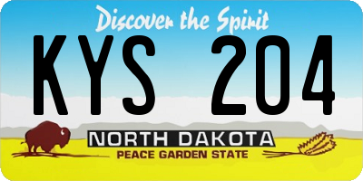 ND license plate KYS204