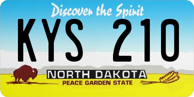 ND license plate KYS210