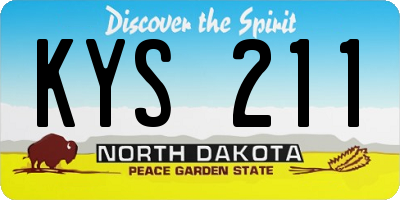 ND license plate KYS211