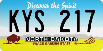 ND license plate KYS217