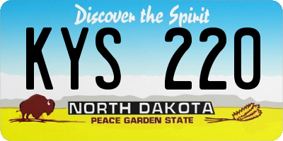 ND license plate KYS220