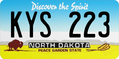 ND license plate KYS223