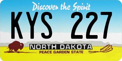 ND license plate KYS227