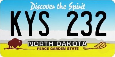 ND license plate KYS232