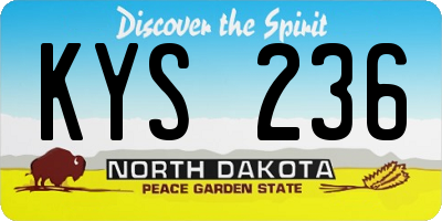 ND license plate KYS236