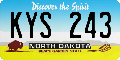 ND license plate KYS243