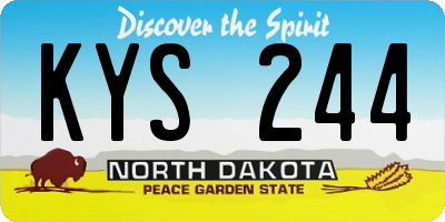 ND license plate KYS244