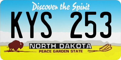 ND license plate KYS253