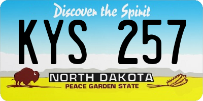 ND license plate KYS257