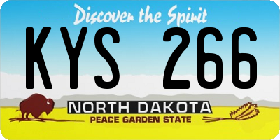ND license plate KYS266