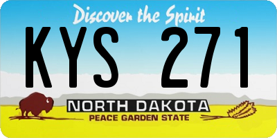 ND license plate KYS271