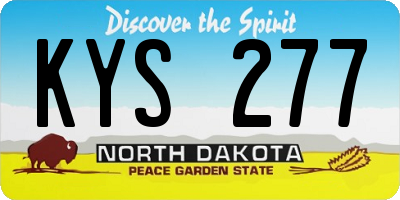 ND license plate KYS277