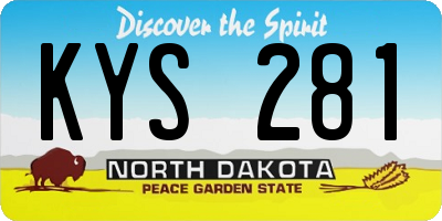 ND license plate KYS281