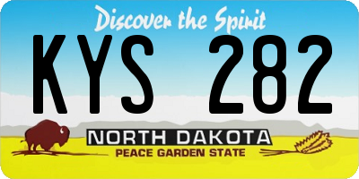 ND license plate KYS282