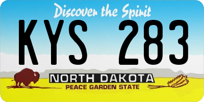 ND license plate KYS283