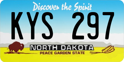 ND license plate KYS297