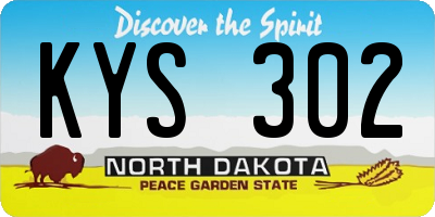 ND license plate KYS302