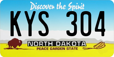 ND license plate KYS304