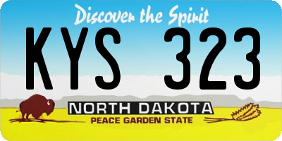 ND license plate KYS323