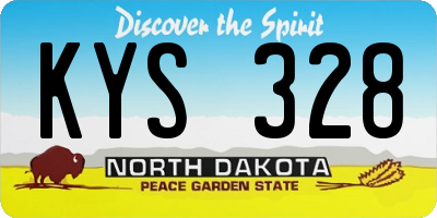ND license plate KYS328