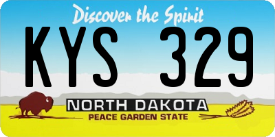 ND license plate KYS329