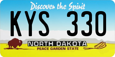 ND license plate KYS330