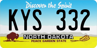 ND license plate KYS332