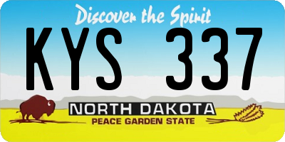 ND license plate KYS337