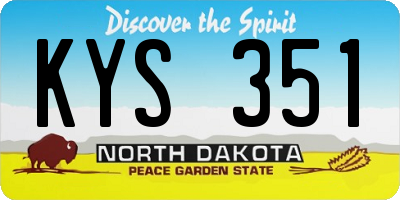 ND license plate KYS351