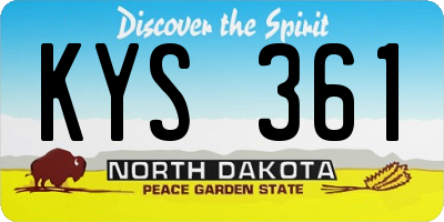 ND license plate KYS361