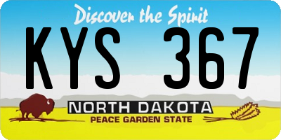 ND license plate KYS367
