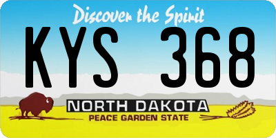 ND license plate KYS368