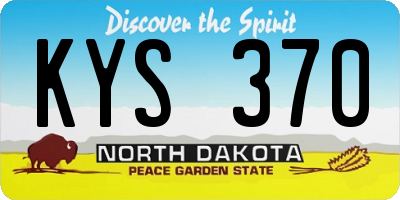 ND license plate KYS370