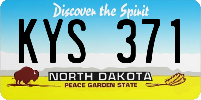 ND license plate KYS371