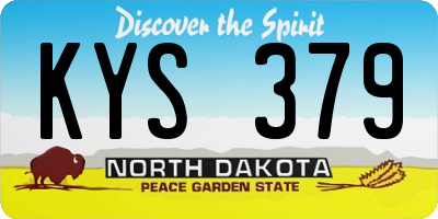 ND license plate KYS379