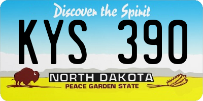 ND license plate KYS390