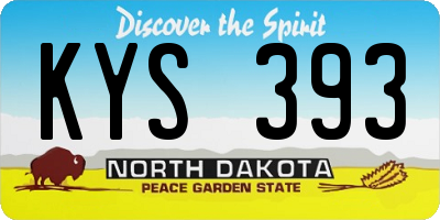 ND license plate KYS393